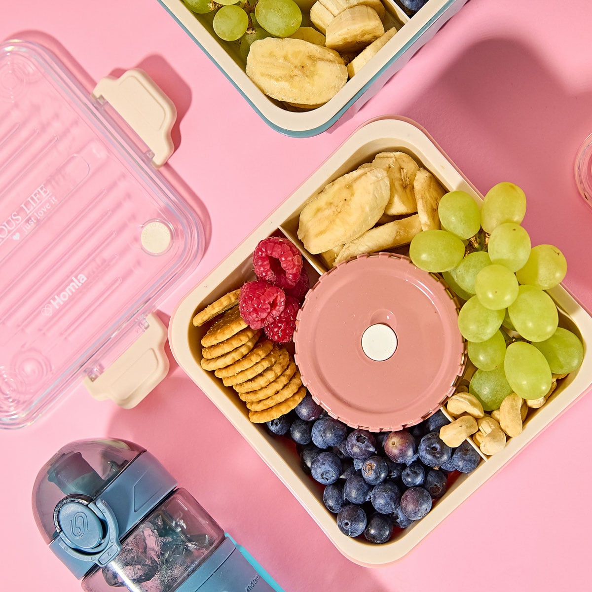 Lunchbox POPPIE z łyżeczką różowy 2.15 l