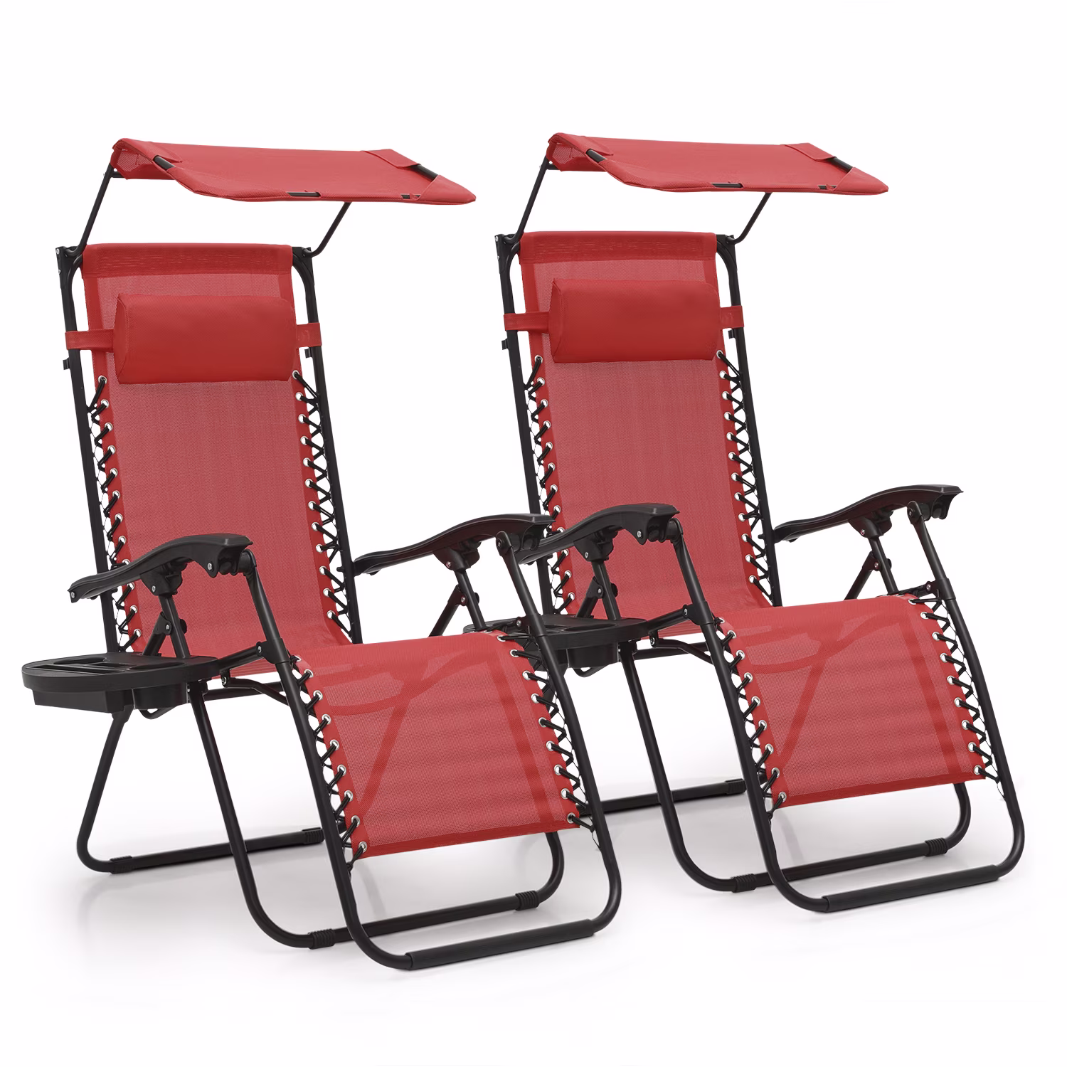 MoNiBloom Zero Gravity Reclining Chairs Set Of 2 With Canopy Shade And Headrest, Black - 330 lbs - Image 13 MoNiBloom Zero Gravity Reclining Chairs Set Of 2 With Canopy Shade And Headrest, Black - 330 lbs - Image 13
