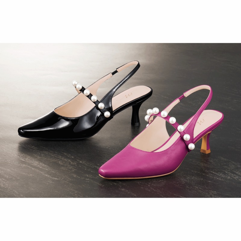 Faux-Pearl Strapped Slingback for Women with 2.5