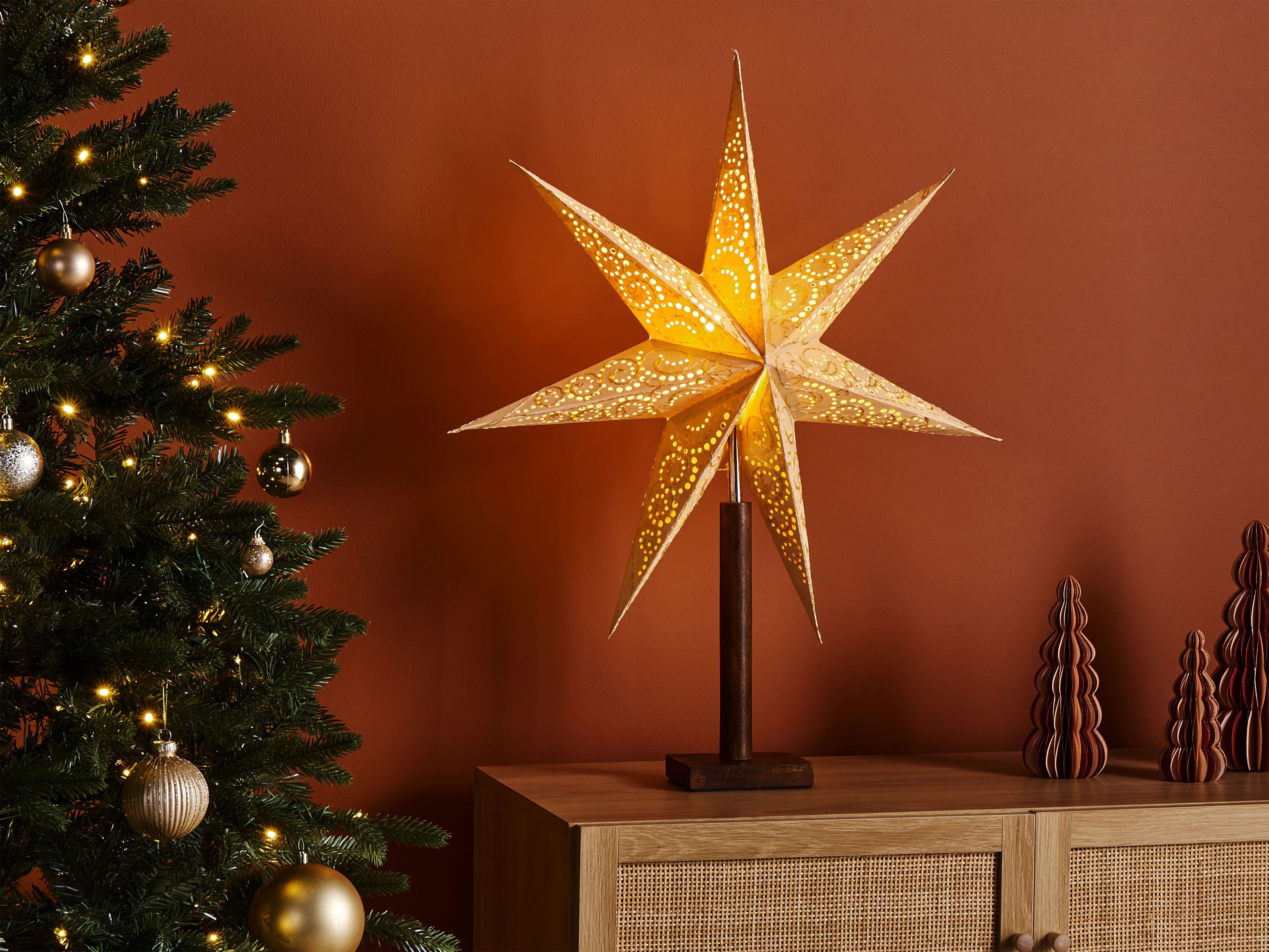 Christmas Decoration Table Lamp MANA Star 70 cm Beige
