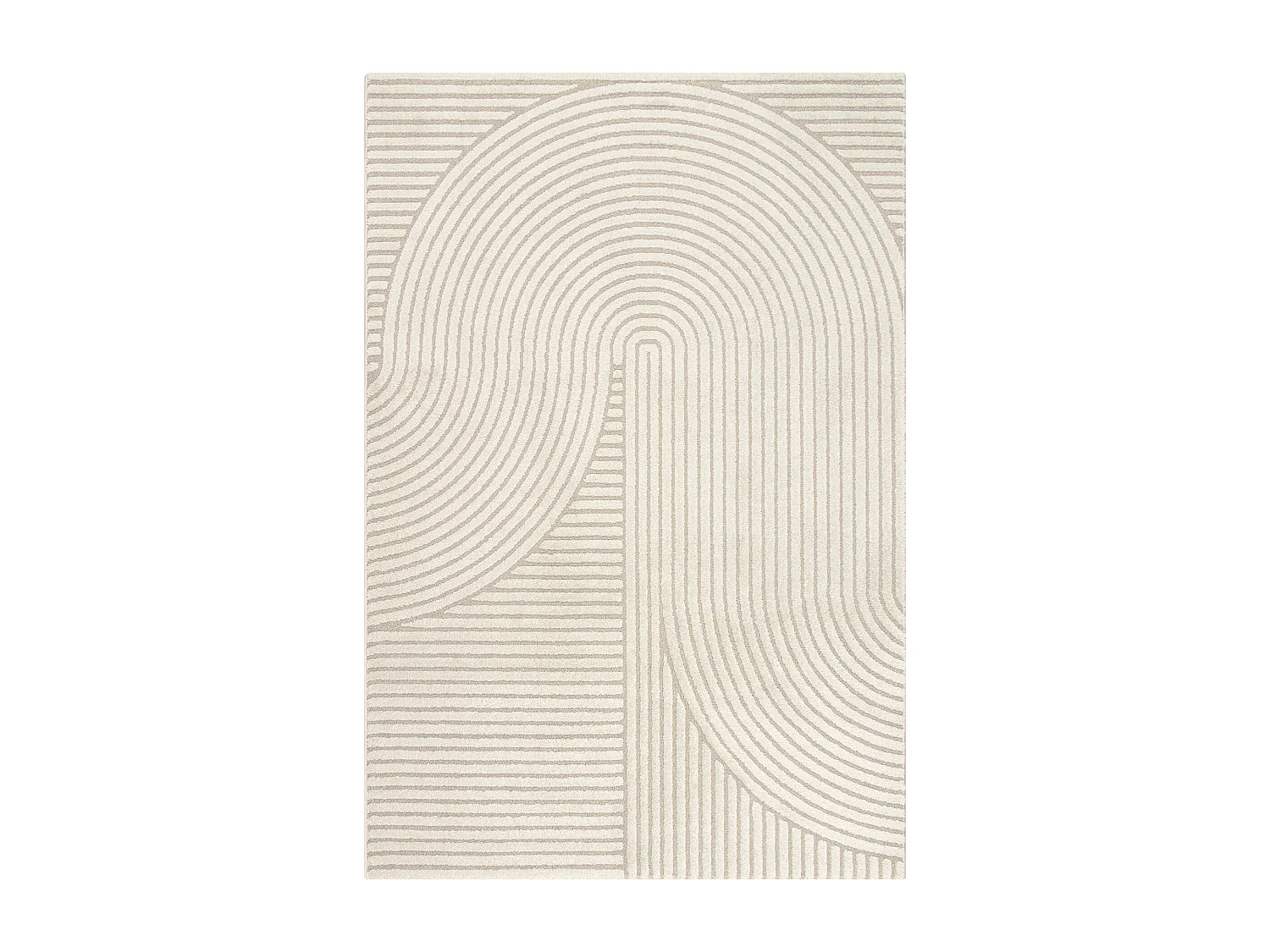 Tapis Everest moderne effet haut-bas 3D - Beige - 160 x 230 cm