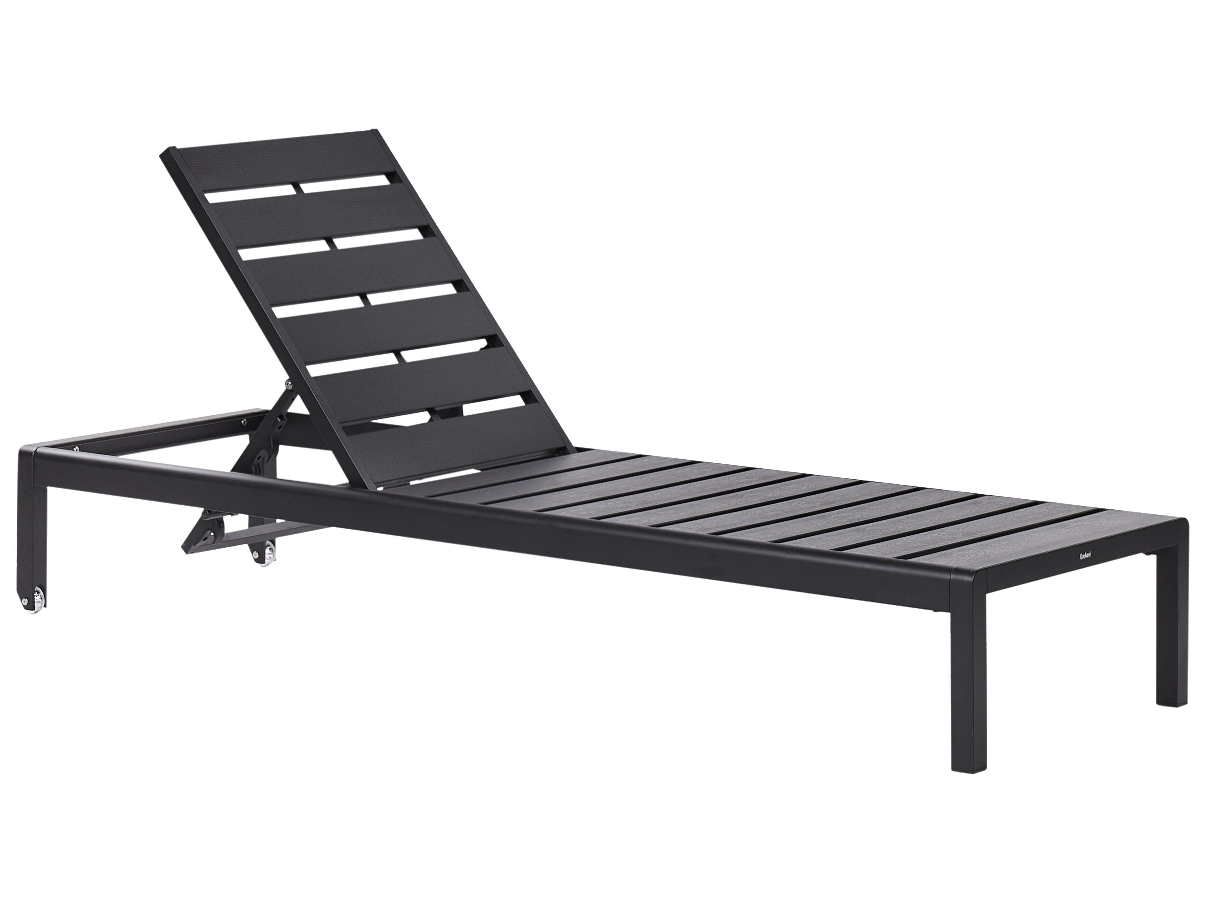 Sun Lounger NARDO Reclining Metal Black