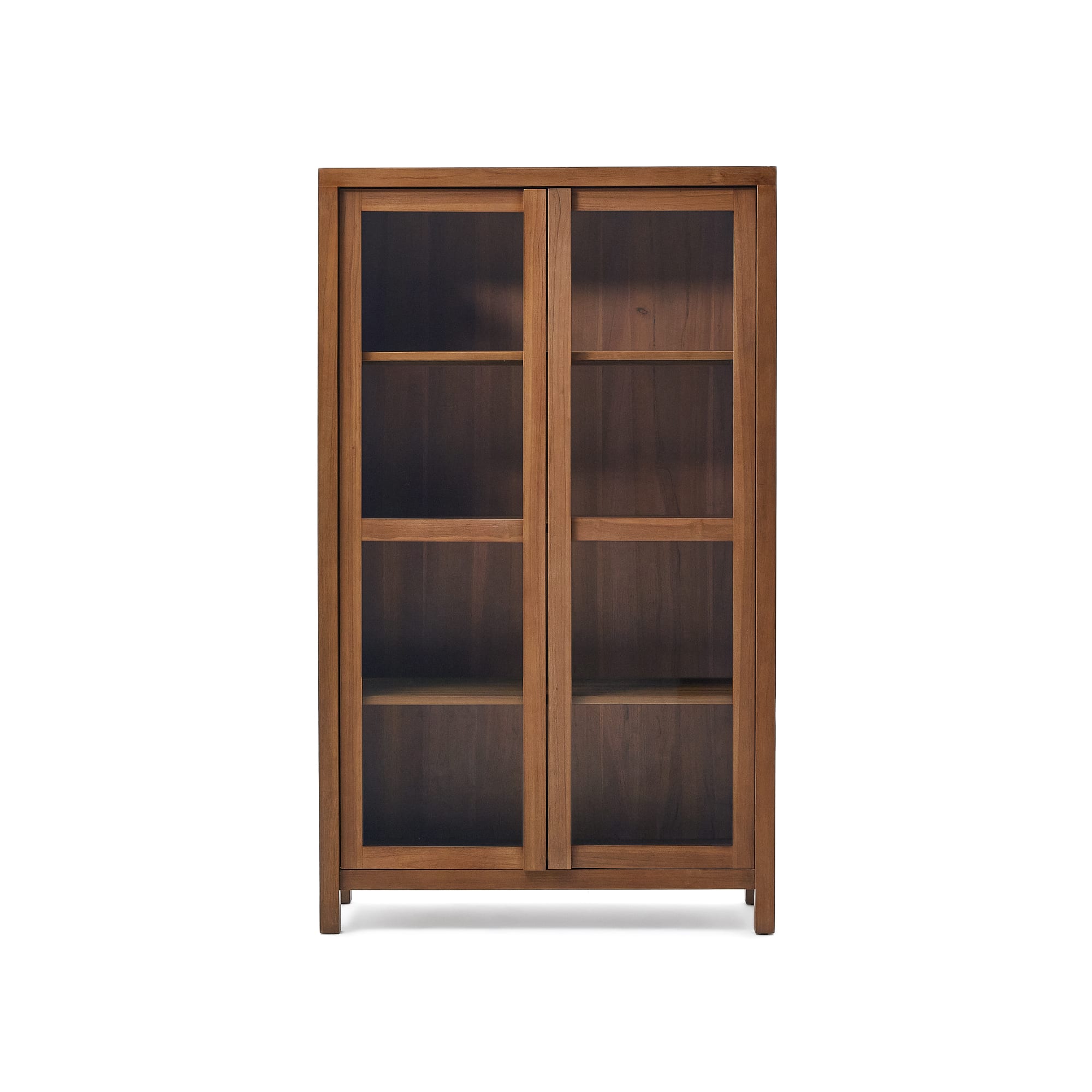 Kave Home - Vitrinekast Sashi van massief teakhout 110 x 185 cm