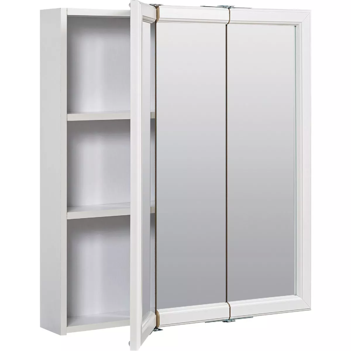 Zenith Zenna Home White 24 In. W x 28 In. H x 4.5 In. D Tri-View Surface Mount Medicine Cabinet