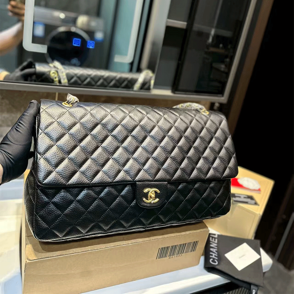 Chanel CF Maxi Leather Handbag Shoulder Bag