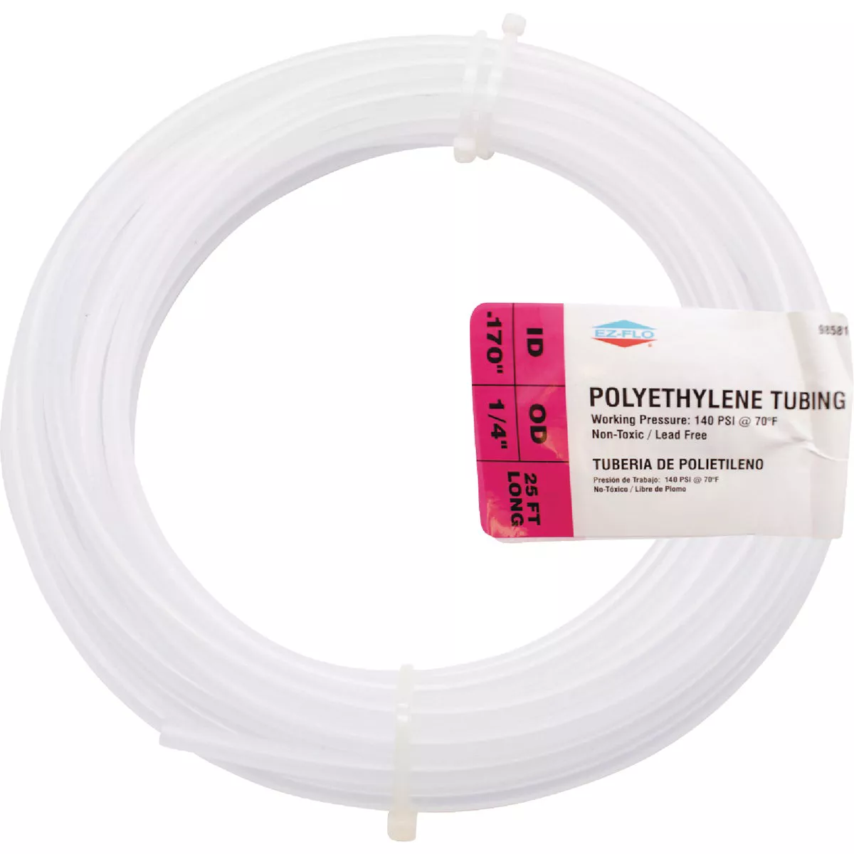 EZ-Flo 1/16 In. ID x 1/4 In. OD x 25 Ft. L. Polyethylene Tubing