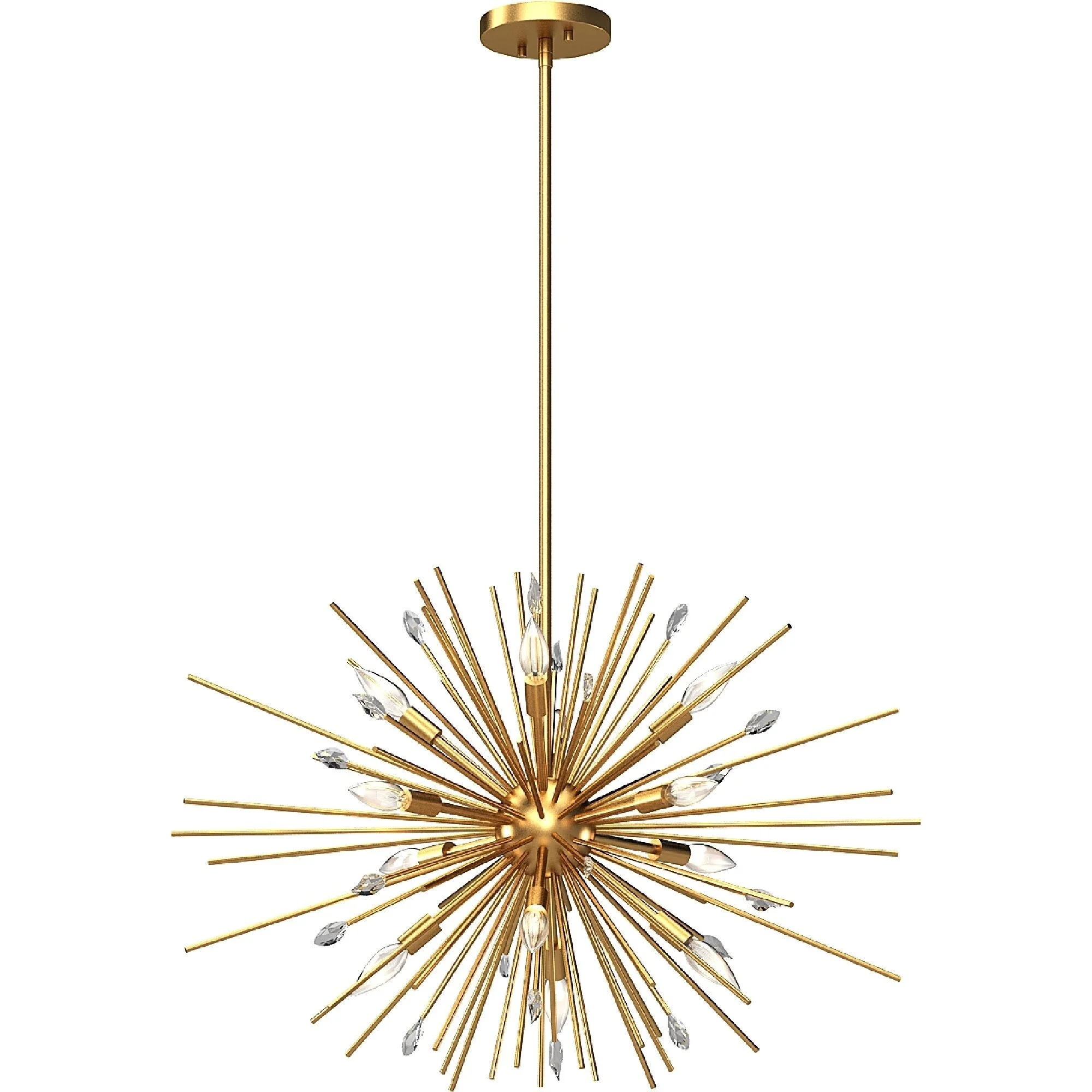 Volume Lighting Alice 12-Light Indoor Antique Gold Down Rod Chandelier - 29.5