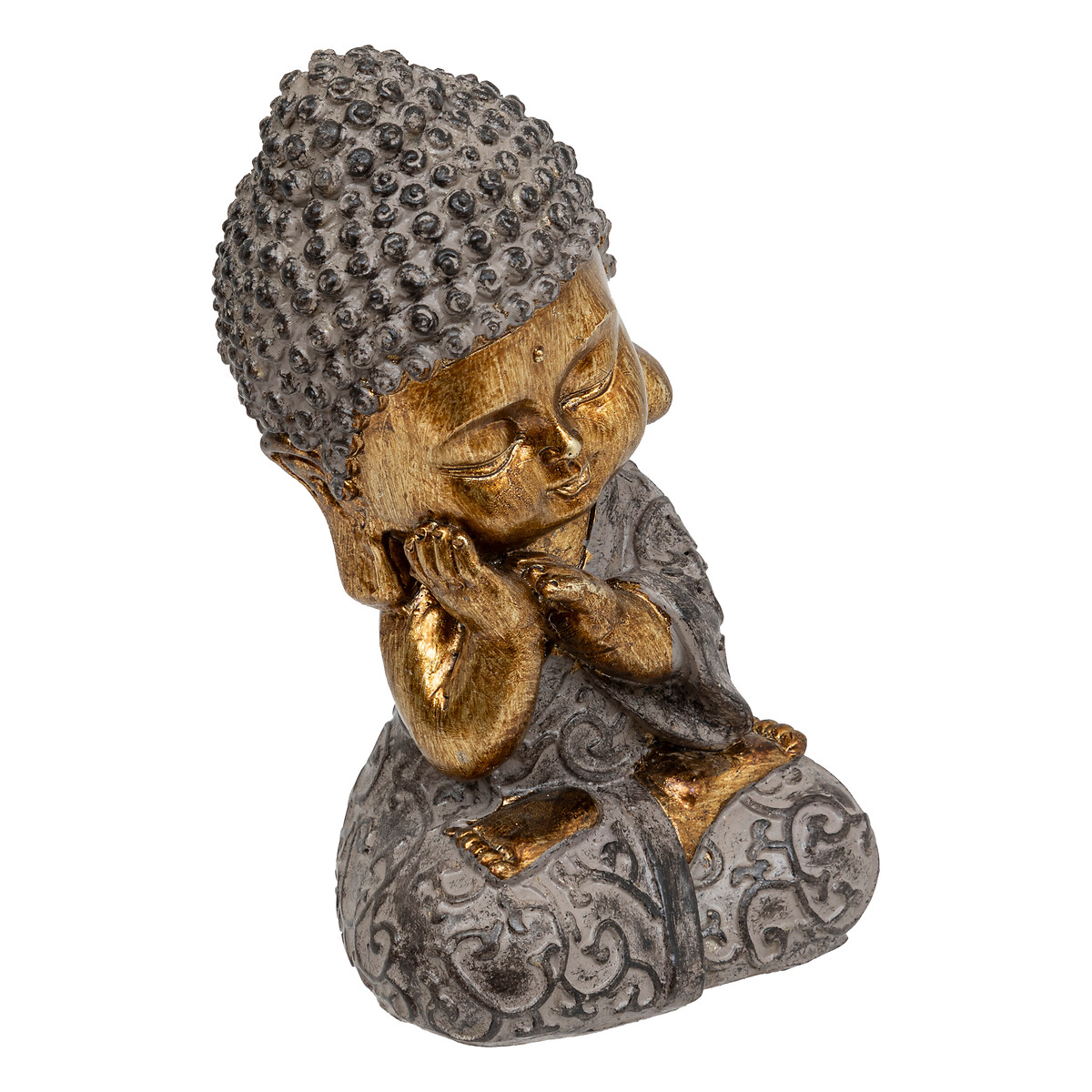 Seated "Buddha" Statuette Resin, H.14 cm