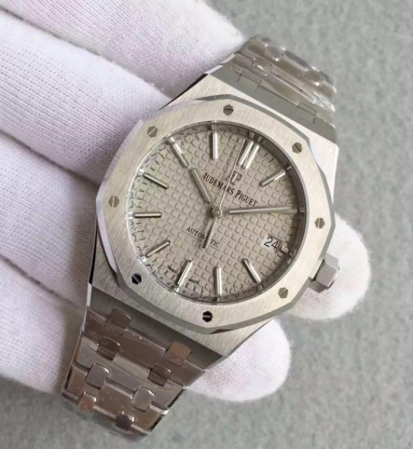 Replica Audemars Piguet JF Royal Oak 37mm 15450 Gray Dial SS Bracelet A3120 - Elite Watch Atelier