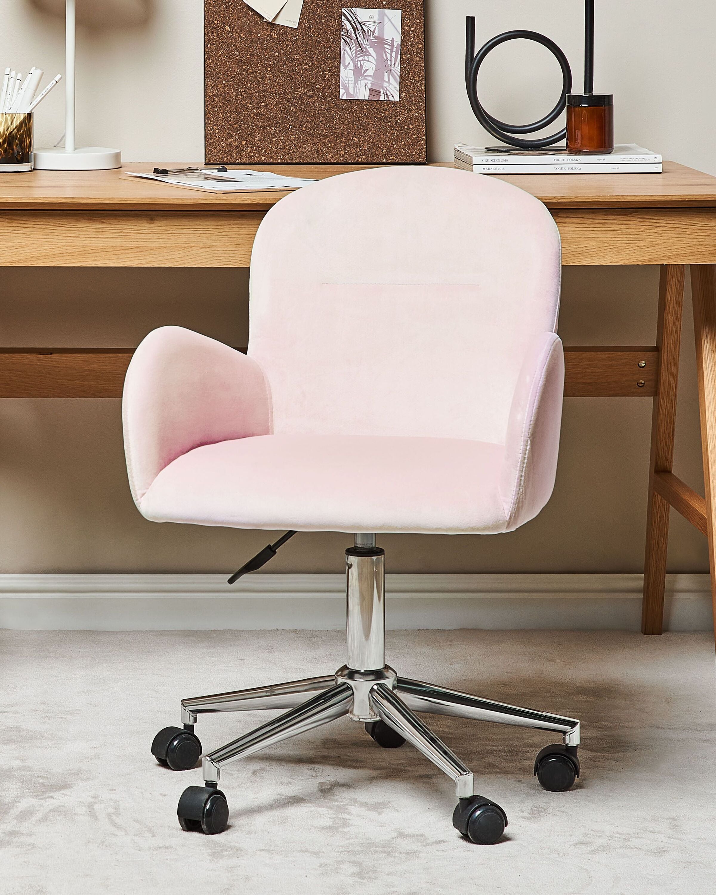 Desk Chair PRIDDY Velvet Pink