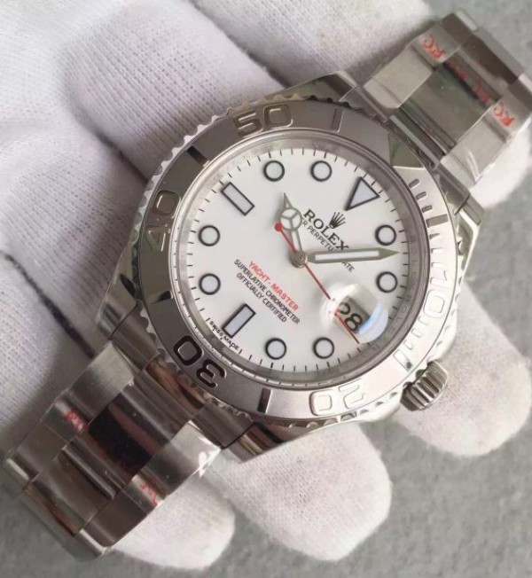 Replica Rolex Yacht-Master 116622 Noob White Dial on SS Bracelet A2824 - Elite Watch Atelier
