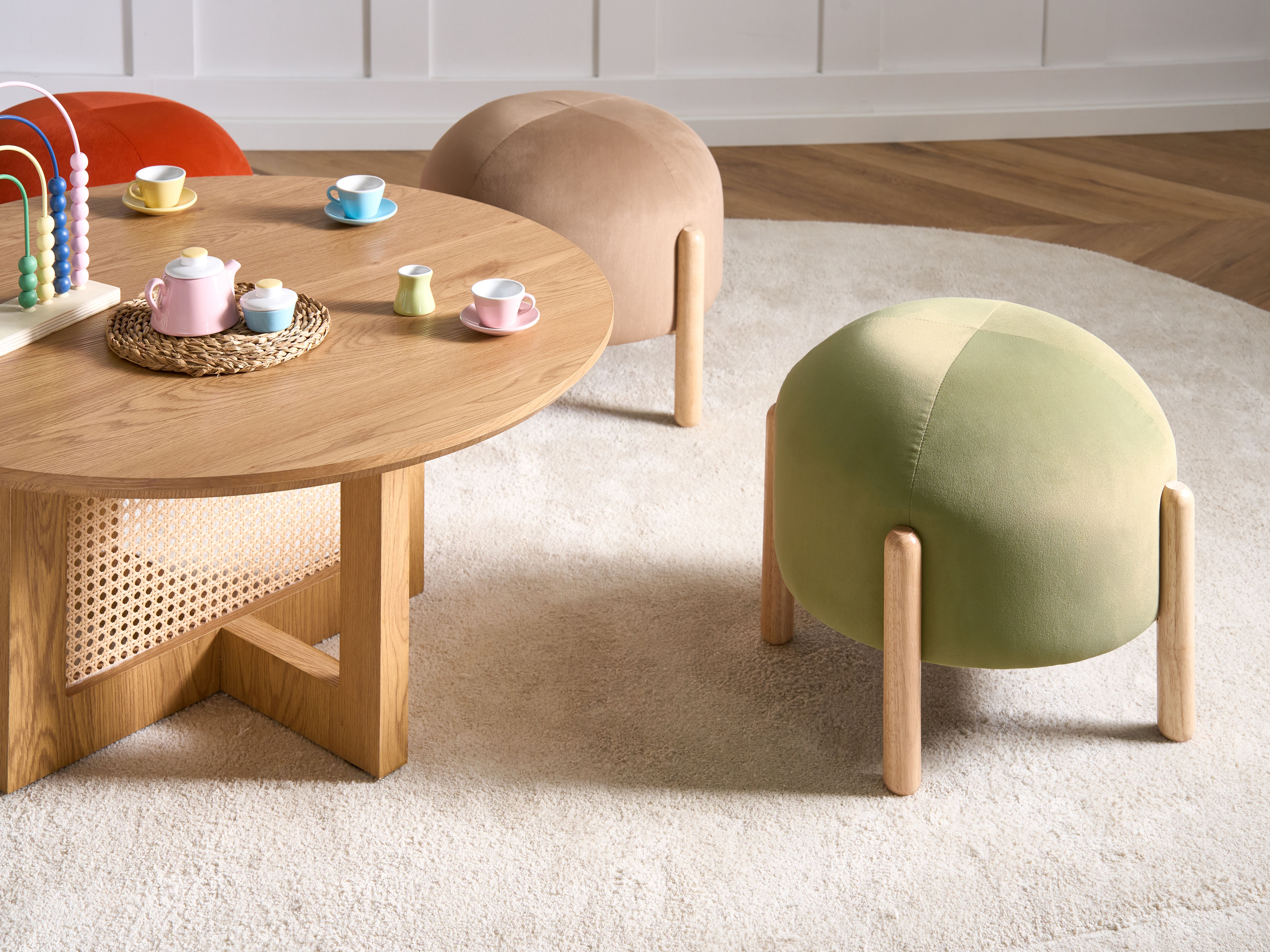Footstool HELEN Velvet Green