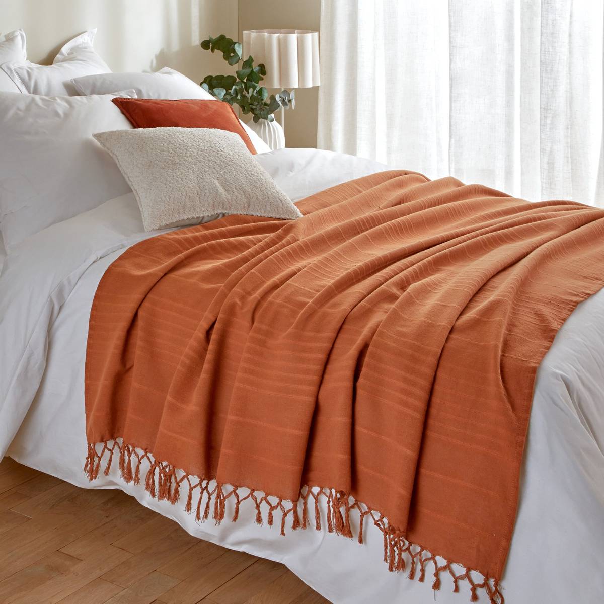 Bed Throw "Anjali" Terracotta, 250x230 cm