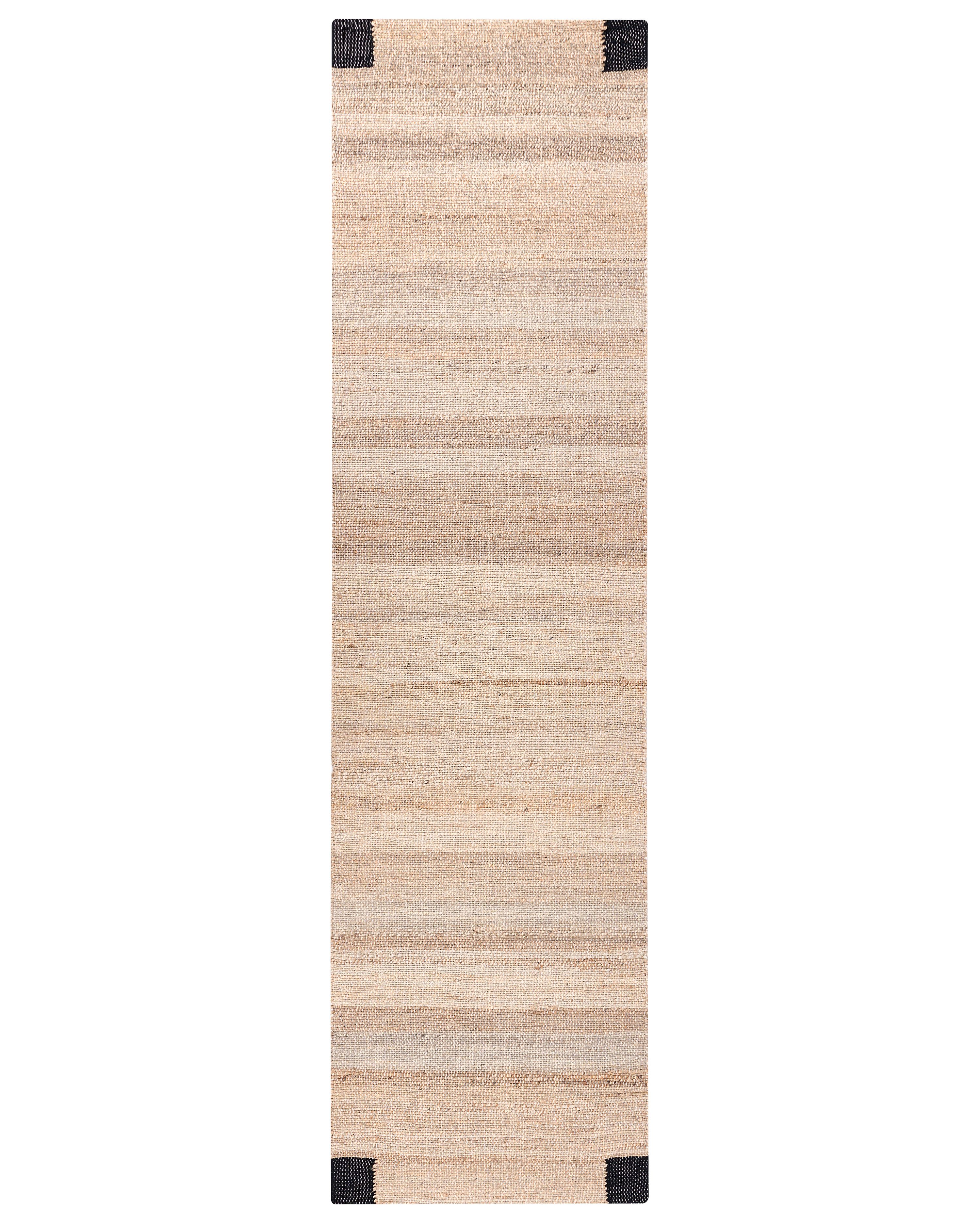 Rug AMRAVATI Black/ Beige 80 x 300 cm Jute