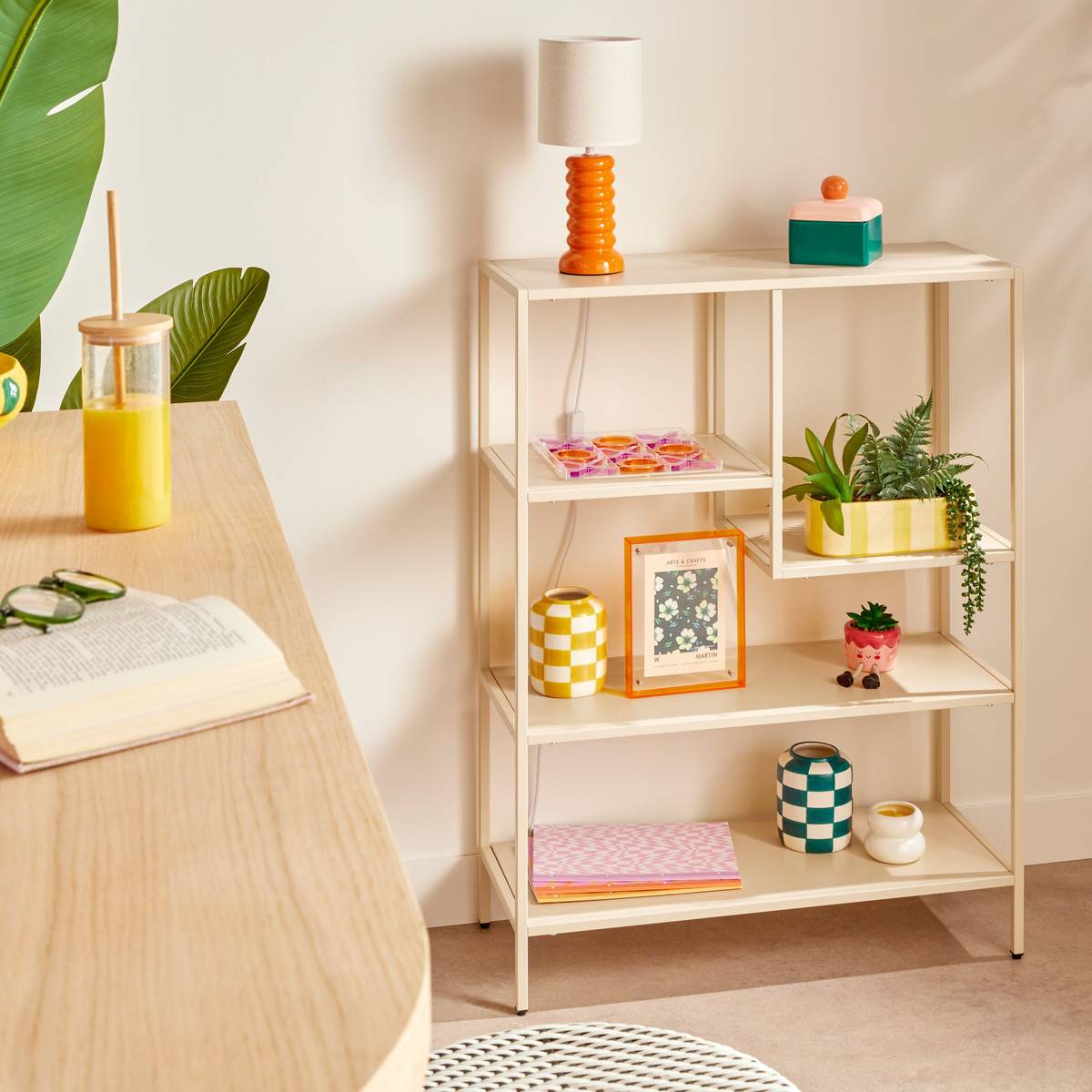 4-Tier Shelf "Gota" Beige, 75x30 cm