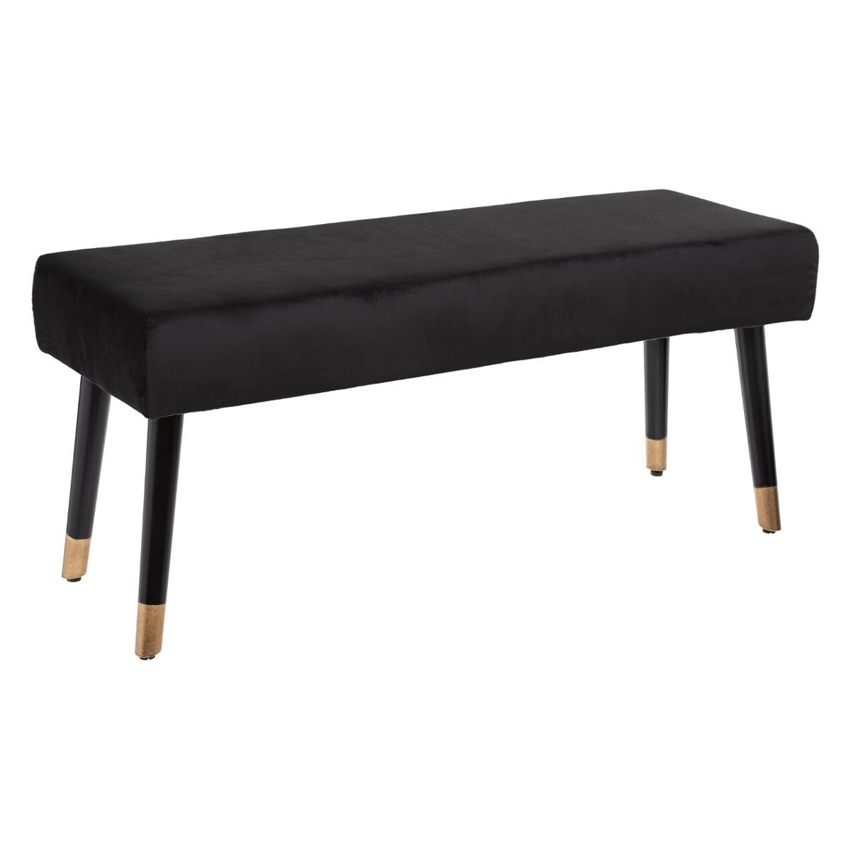 Velvet bench "Salome" Black, 100x35 cm