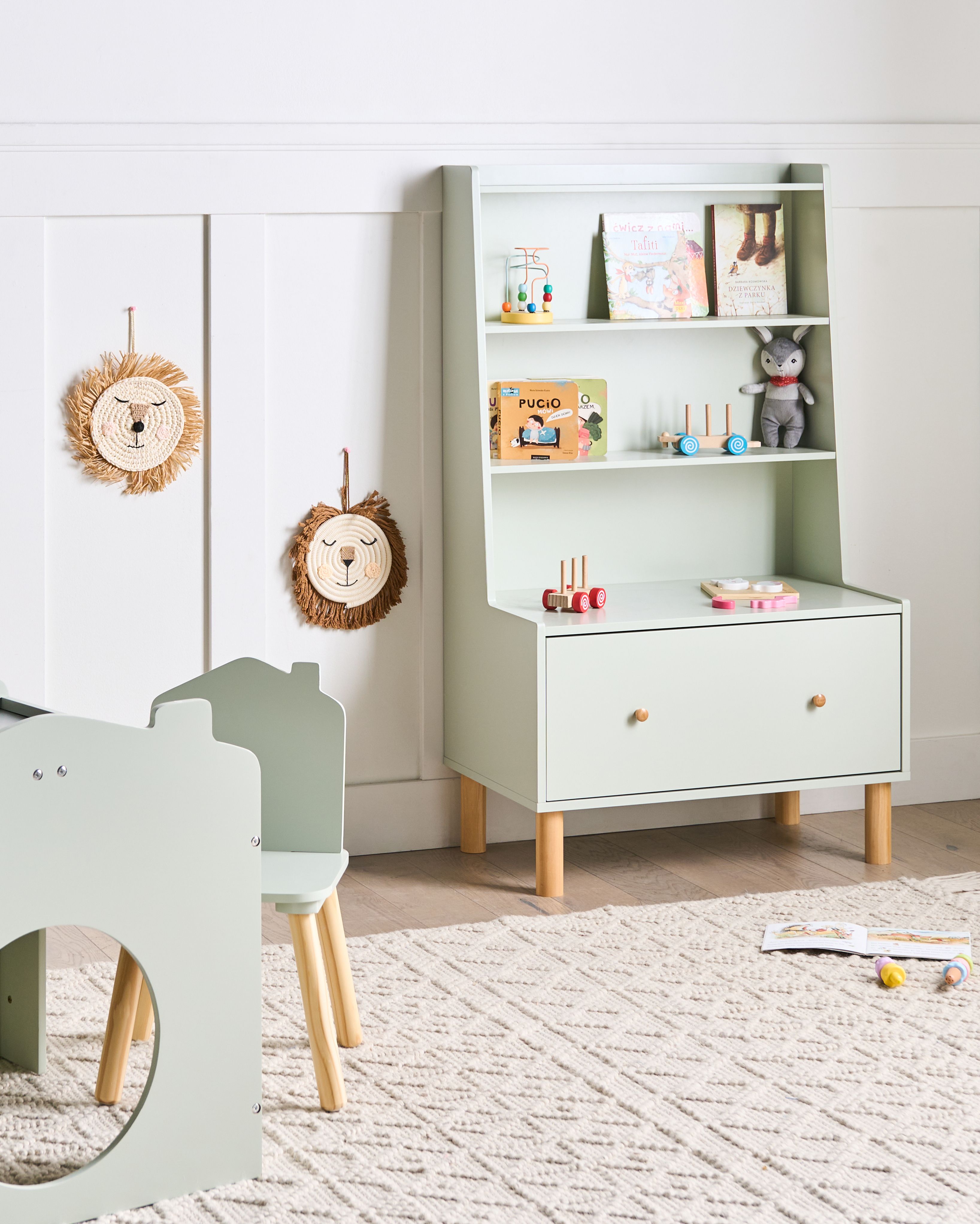 3 Tier Bookcase QUILPIE 120 cm Light Green