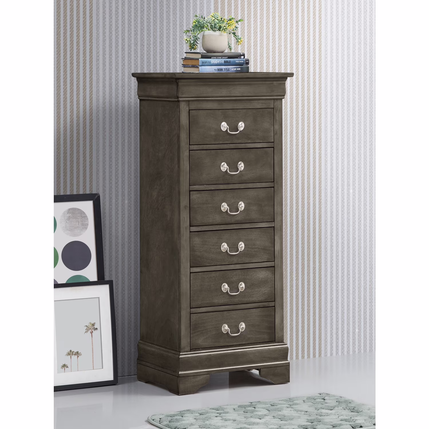 Glory Furniture Louis Phillipe 7 Drawer Lingerie Chest in Cherry - Image 6