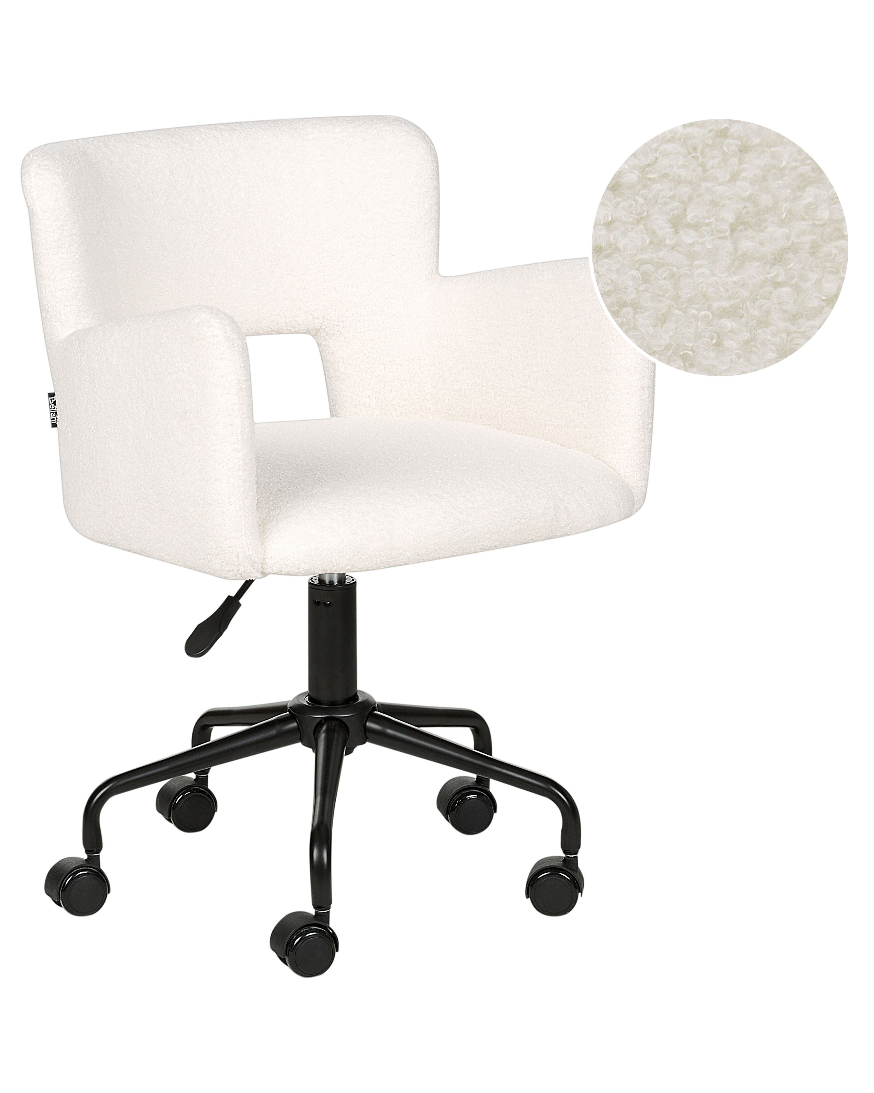 Desk Chair SANILAC II Boucle Off-White