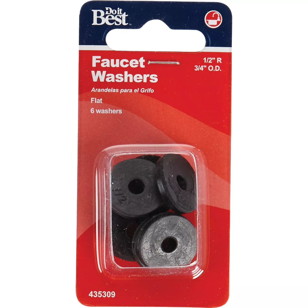 Do it Best 3/4 In. Black Flat Faucet Washer (6 Ct.)