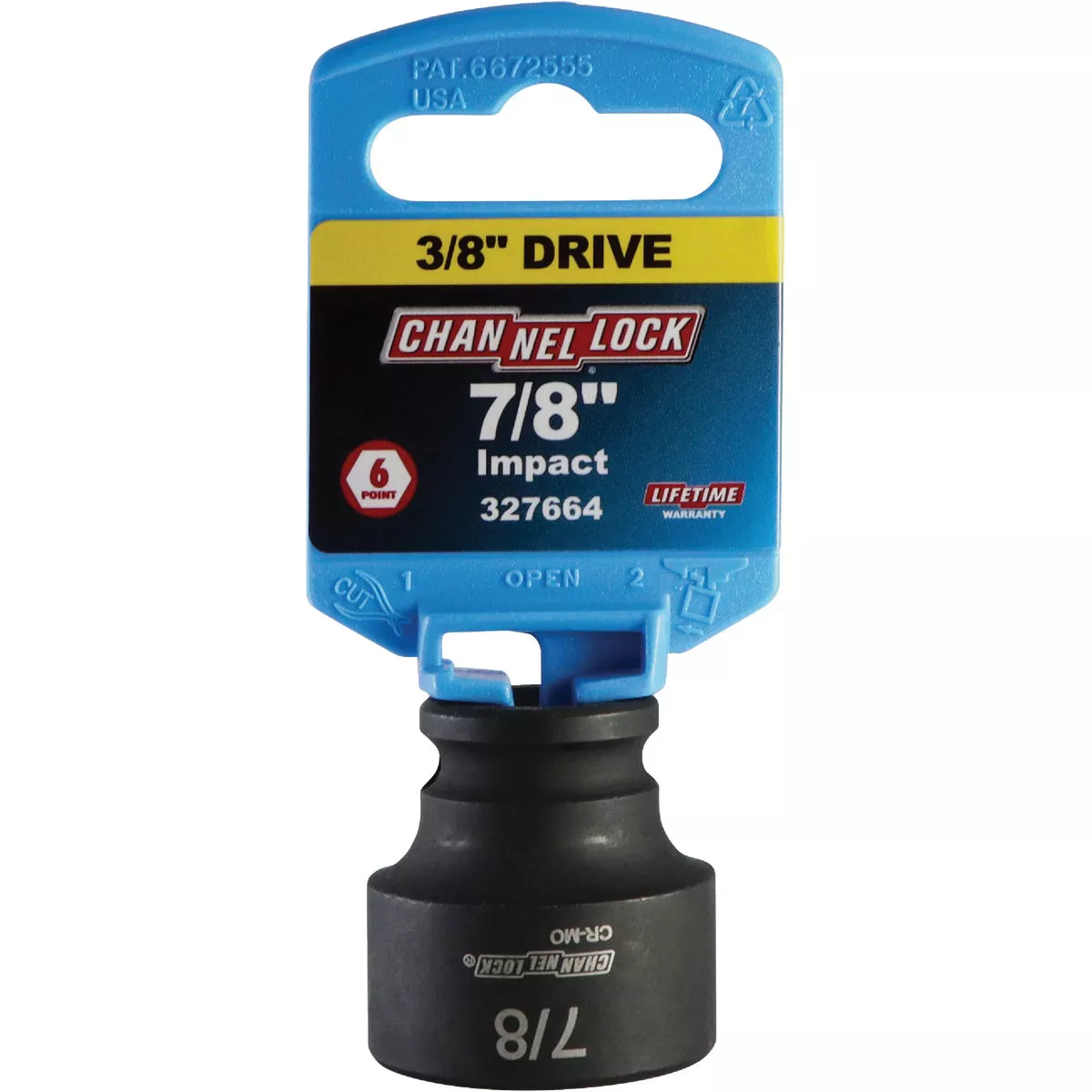 Channellock 3/8 In. Drive 7/8 In. 6-Point Shallow Standard Impact Socket