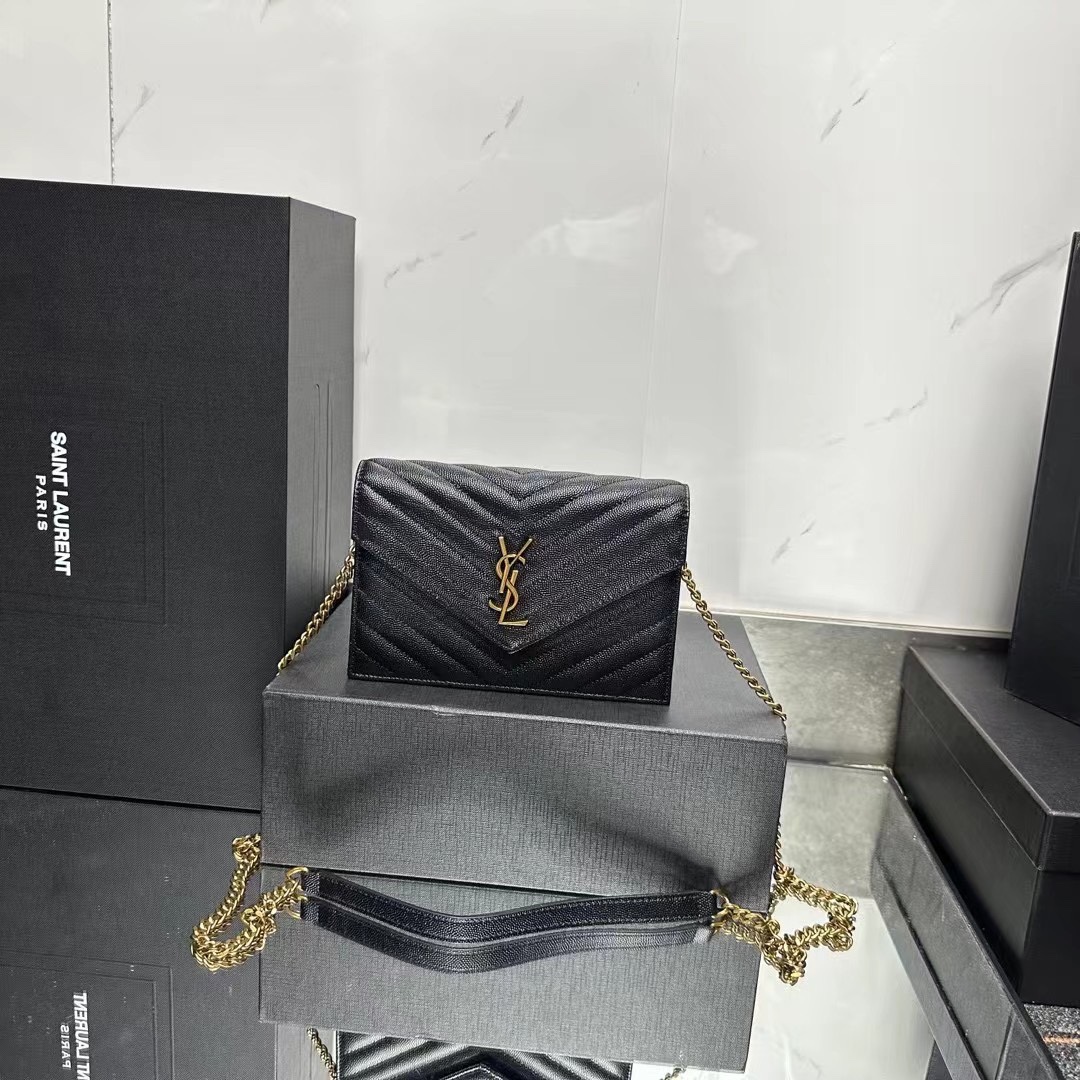 YSL Chain Shoulder Bag - Black Leather & Gold Hardware1:1High-quality replica