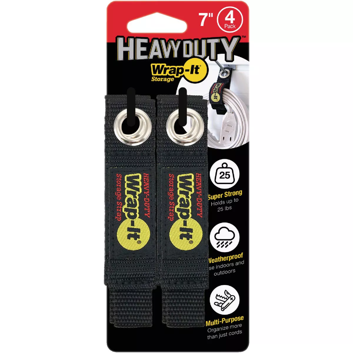 Wrap-It Storage 7 In. x 1 In. Heavy-Duty Straps (4-Pack)