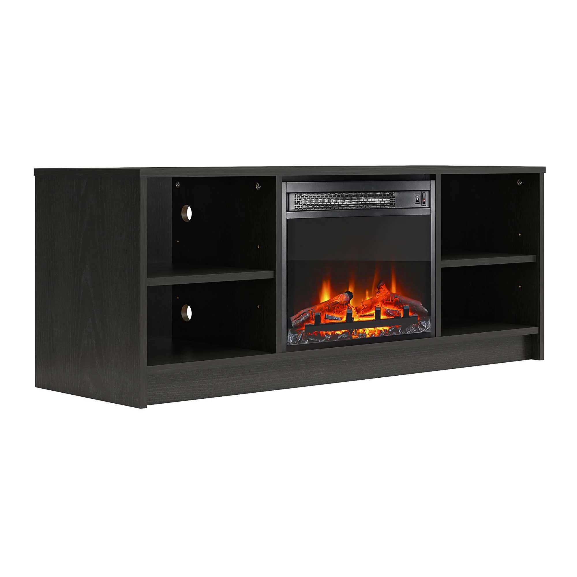 Mainstays Fireplace TV Stand, for TVs up to 55", Black Oak - Image 4