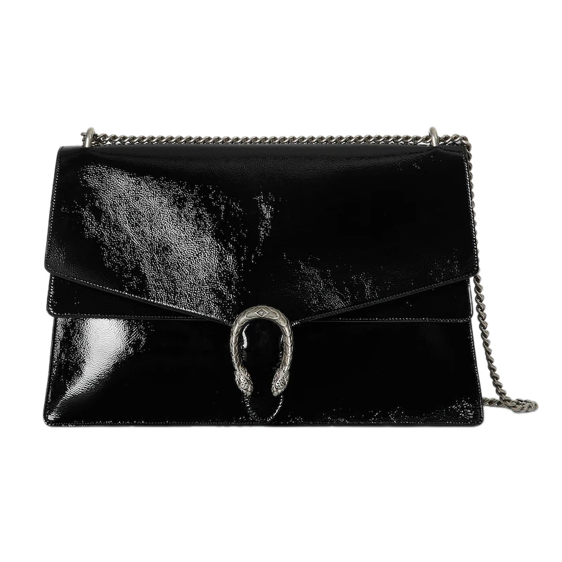 Dionysus Large Shoulder Bag in Black Patent Leather1:1High-quality replica