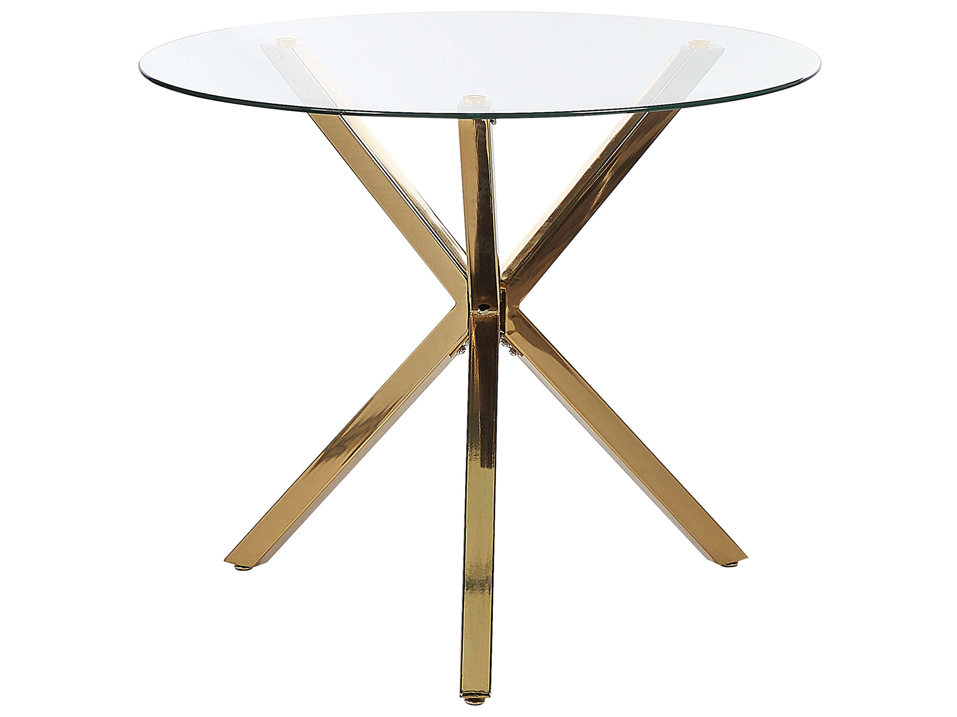 Dining Table SAVONI Gold 90 cm 90 cm Tempered Glass