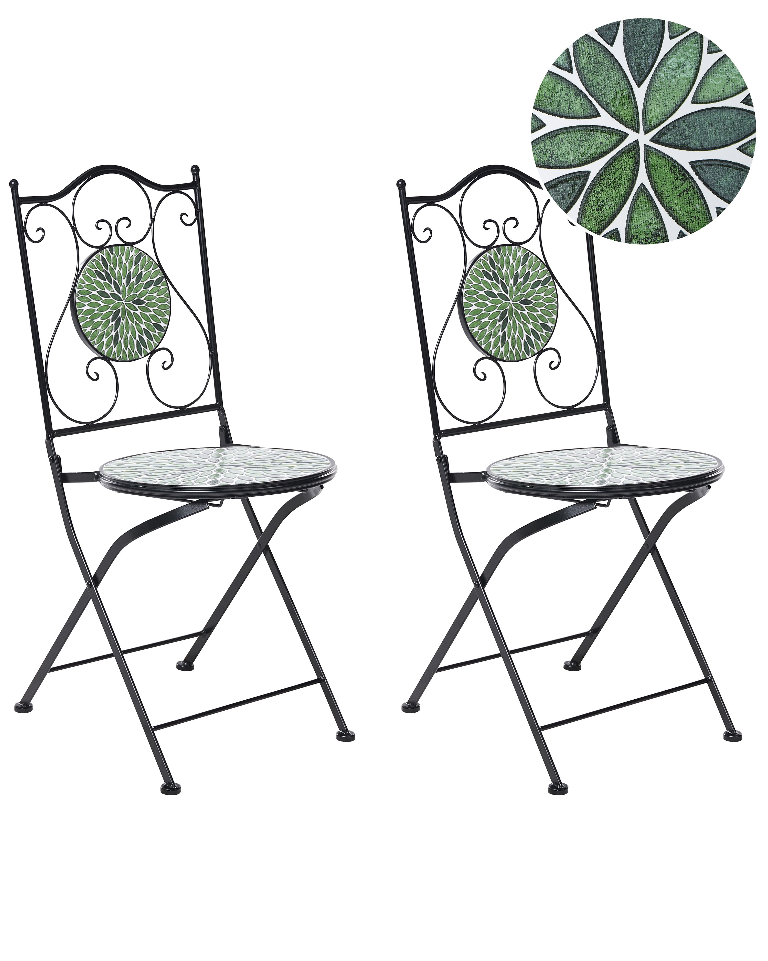 Set of 2 Garden Chairs CIVATE  Metal Black