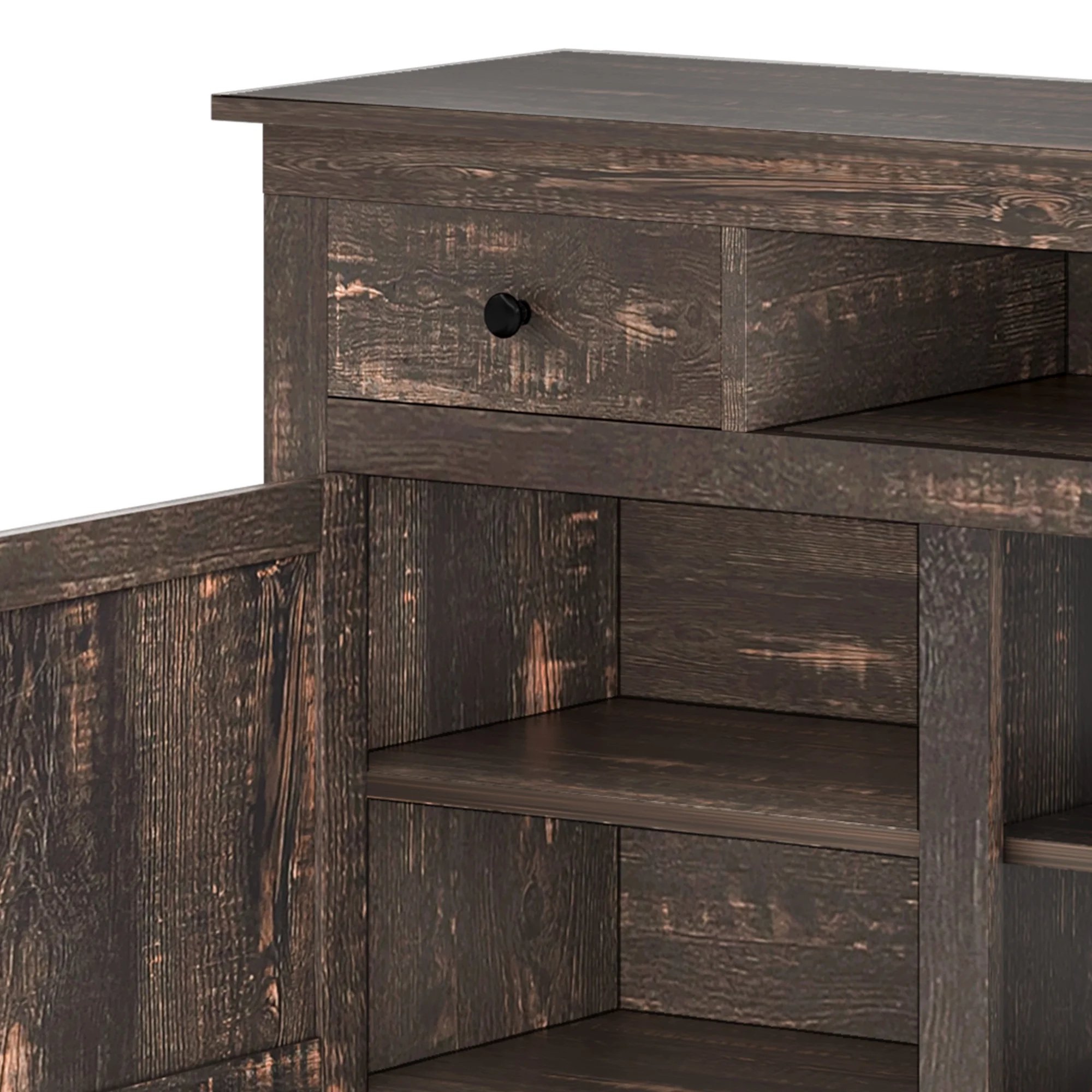Uforic Farmhouse TV Stand for 75/80 Inch TV, Rustic Entertainment Center with Power Outlet, Storage Drawers, TV Console for Living Room, Oak - Image 13
