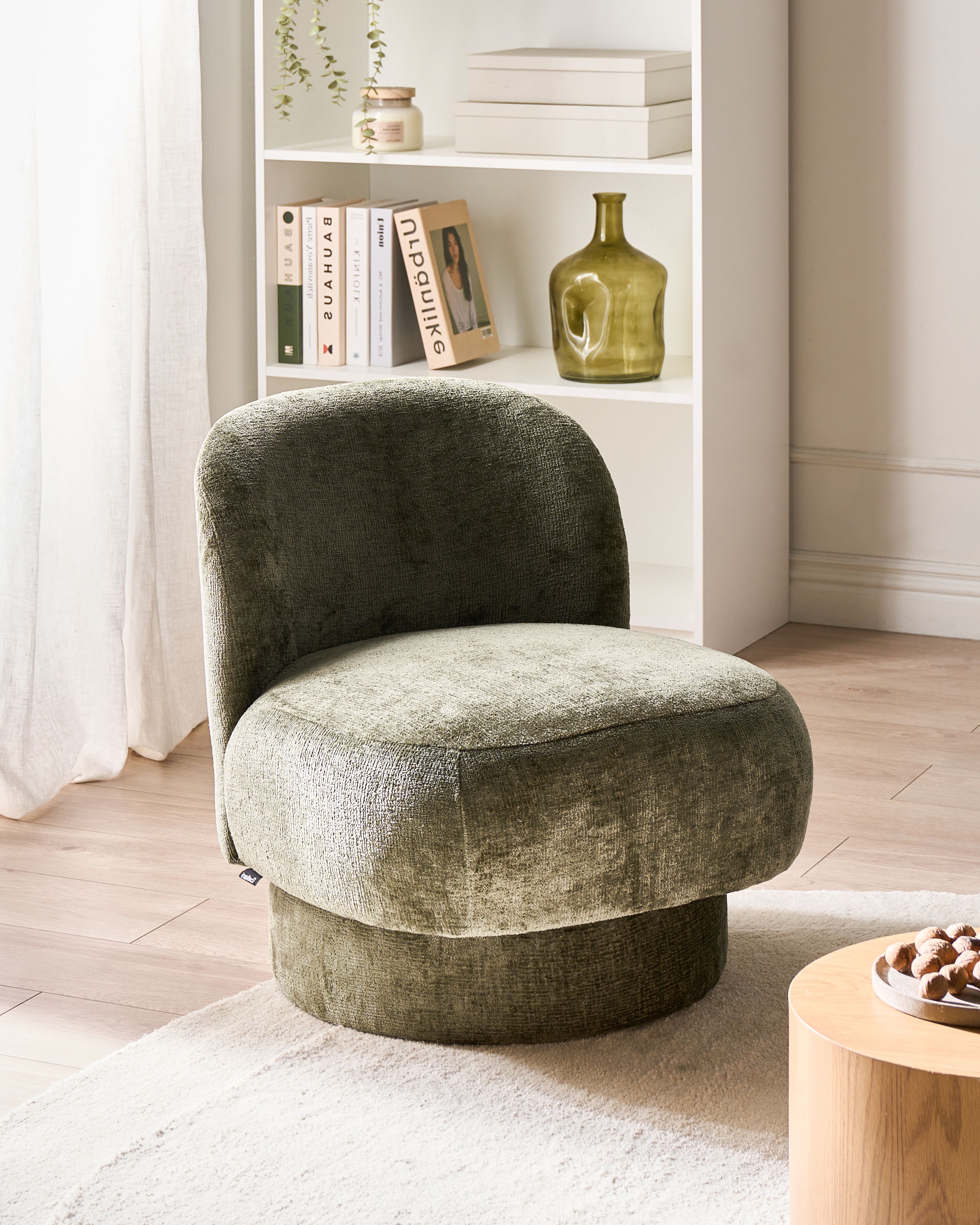 Swivel Armchair AYLO Chenille Green