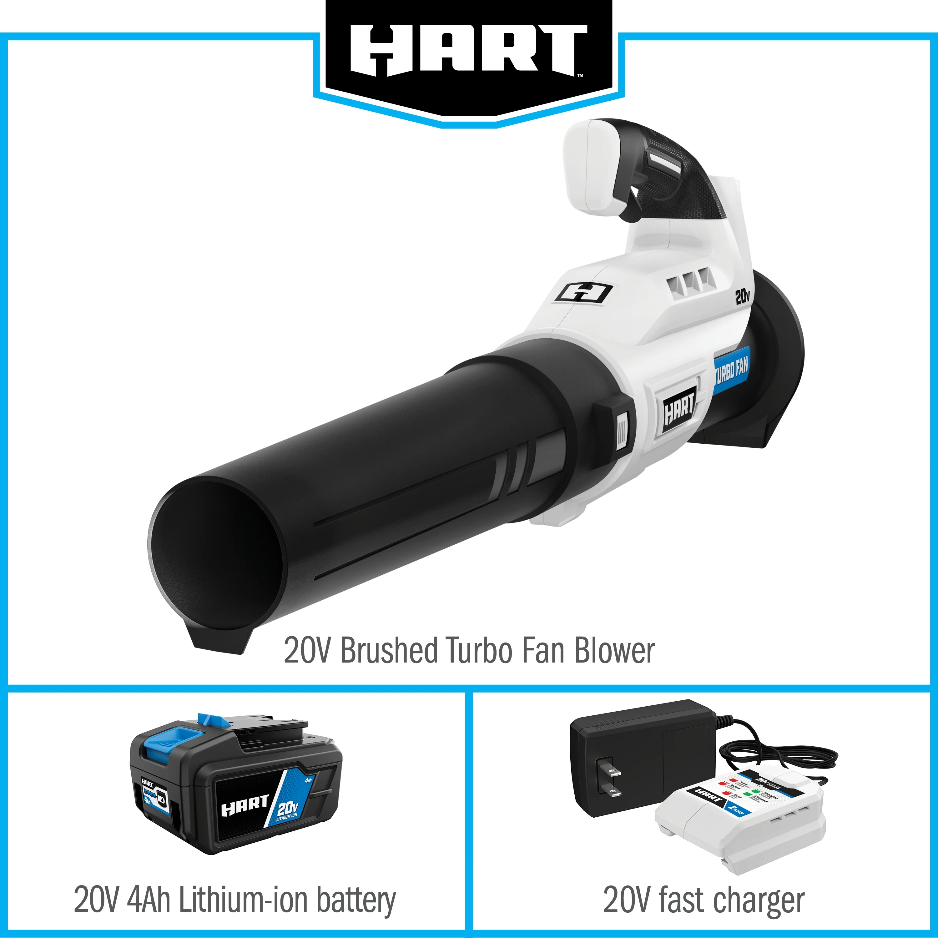 HART 20V Cordless Turbo Fan Leaf Blower (1) 4.0Ah Lithium-Ion Battery - Image 7