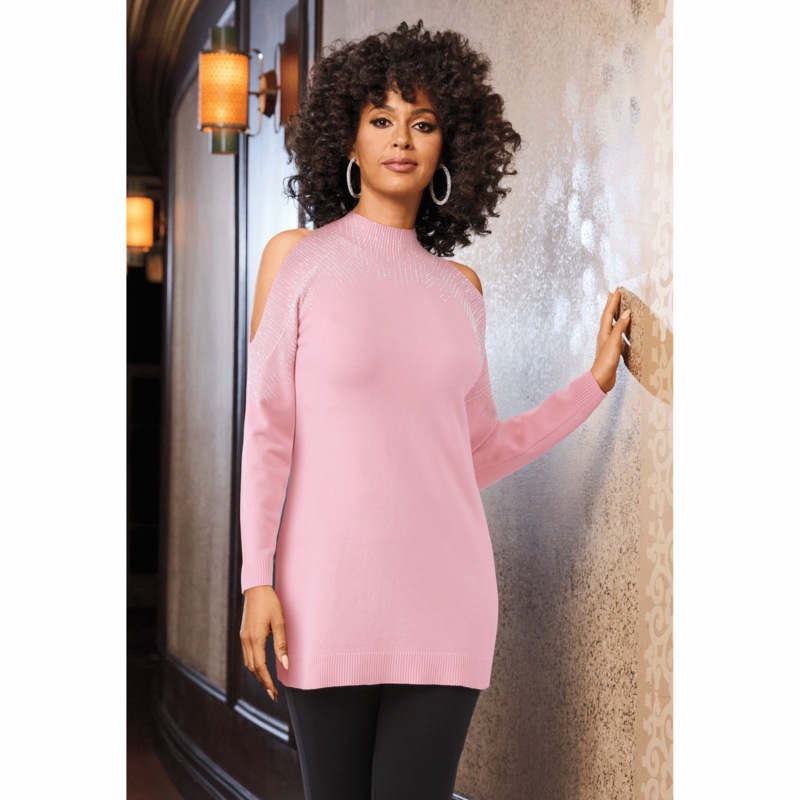 Serene Cold-Shoulder Sweater - MIDNIGHT VELVET CATALOG