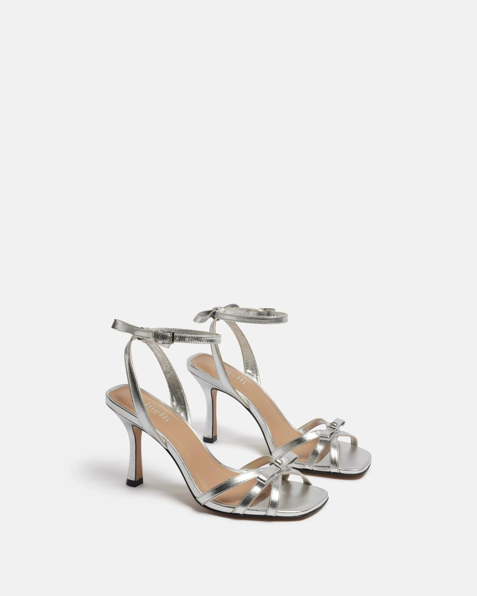 SANDALES KITALIA/MET - En cuir métallisé à talons argent
