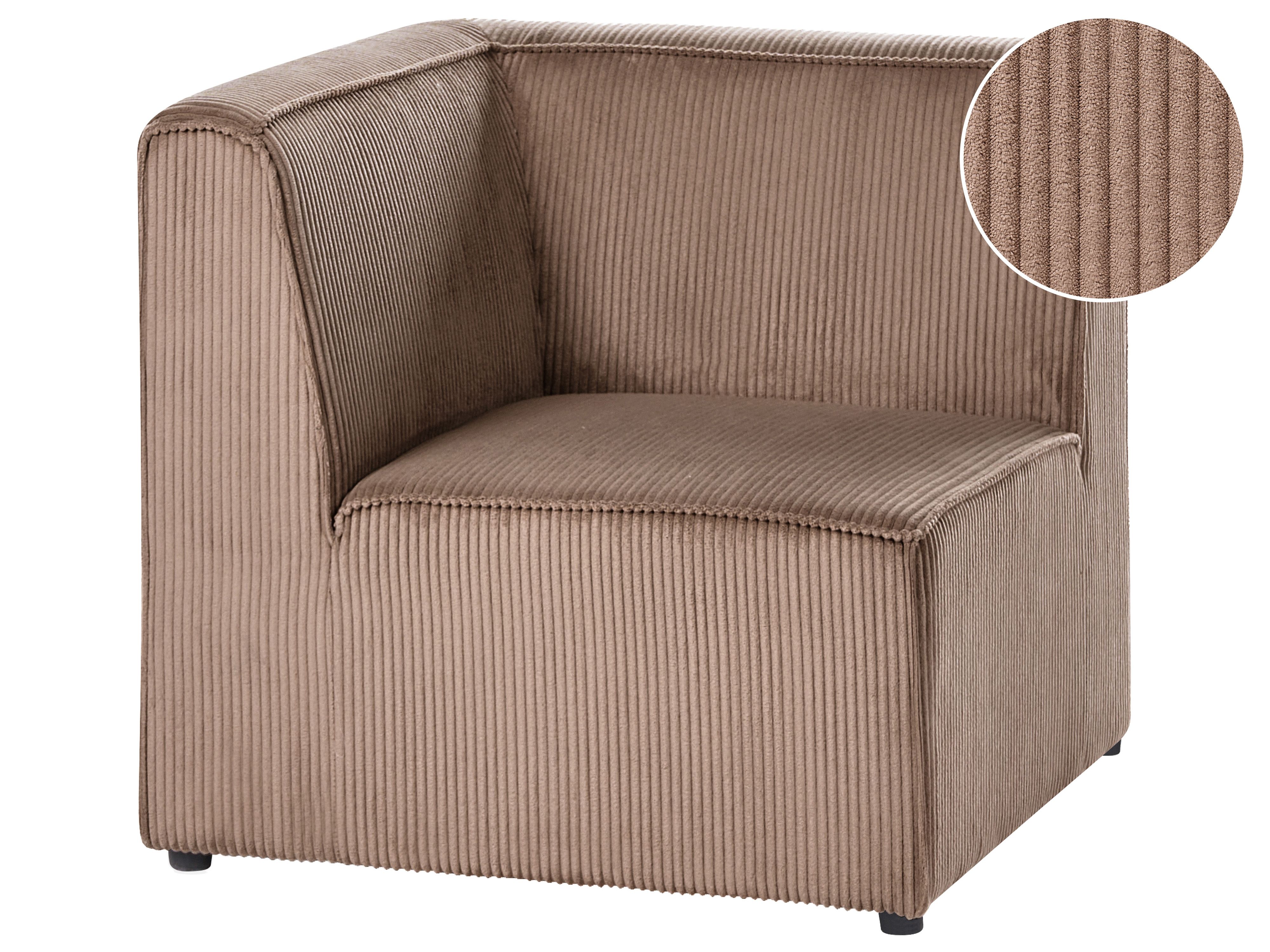Corner Seat LEMVIG Corduroy Sand Beige Left Hand