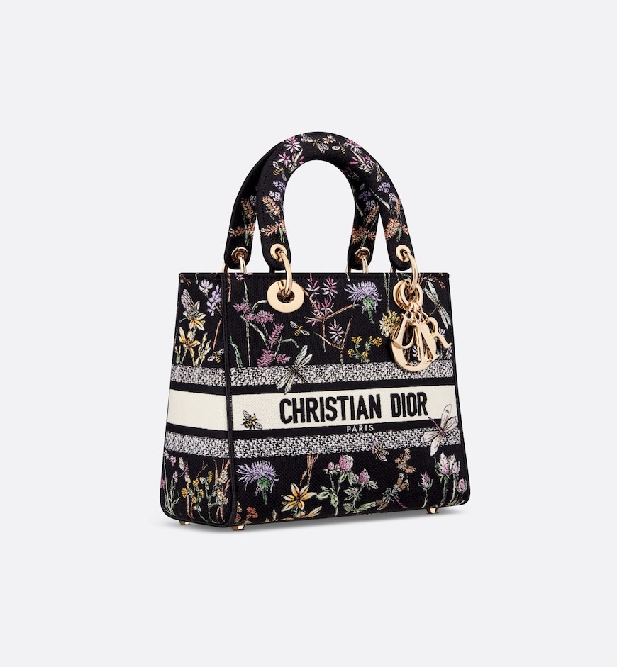 Christian Dior Medium Lady D-Lite Bag Black For Women 9.5in/24cm M0565OEGM_M9111:1High-quality replica