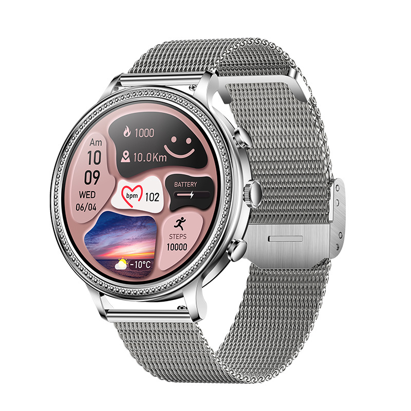 New V60 Women's Bluetooth Call Smartwatch 1.39 High-Resolution Heart Rate Blood Pressure Multi-Sport Smartwatch