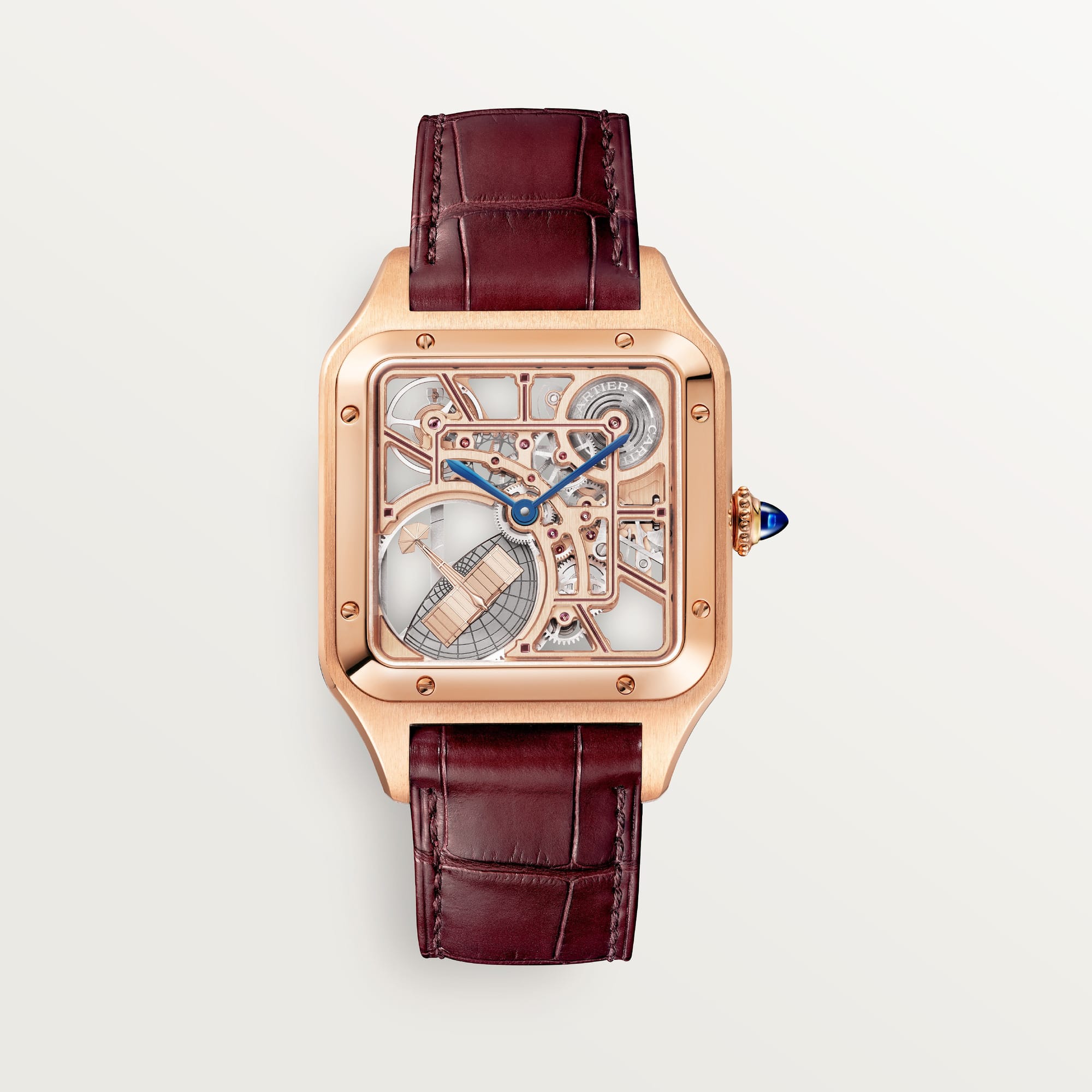 fake cartier watch Santos-Dumont micro-rotor skeleton large model 31 mm automatic mechanical movement 9629(1:1 replica) - Elite Watch Atelier