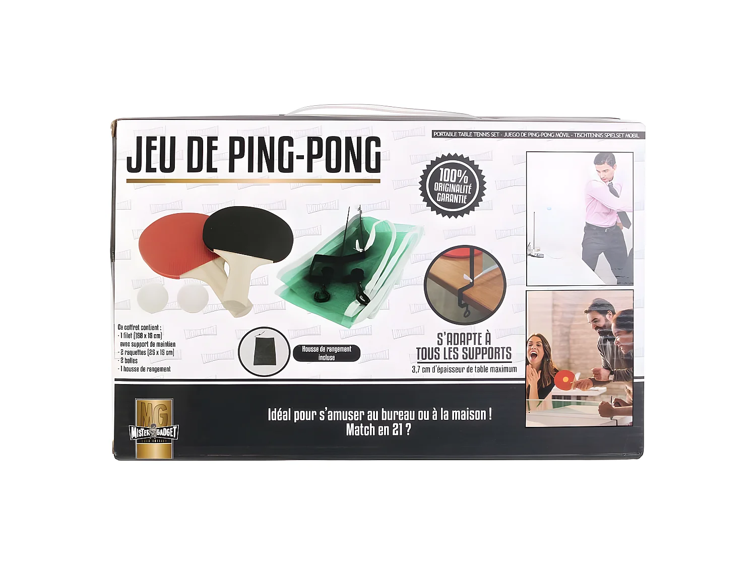 Jeu de Ping Pong - MISTER GADGET - Mobile - Compact - Rouge et Vert