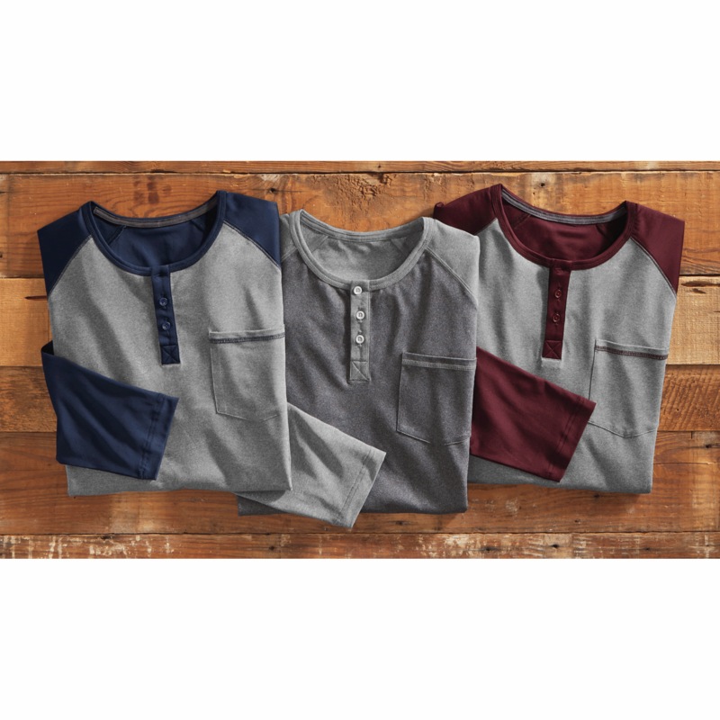 3-Pack Raglan Shirts - MIDNIGHT VELVET CATALOG