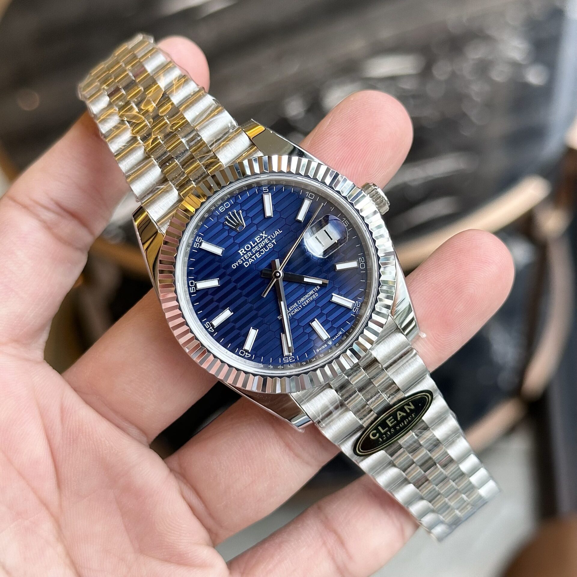 Rolex DateJust 126334 Replica 1:1 Watch Fold Blue Dial Clean 41mm - Elite Watch Atelier