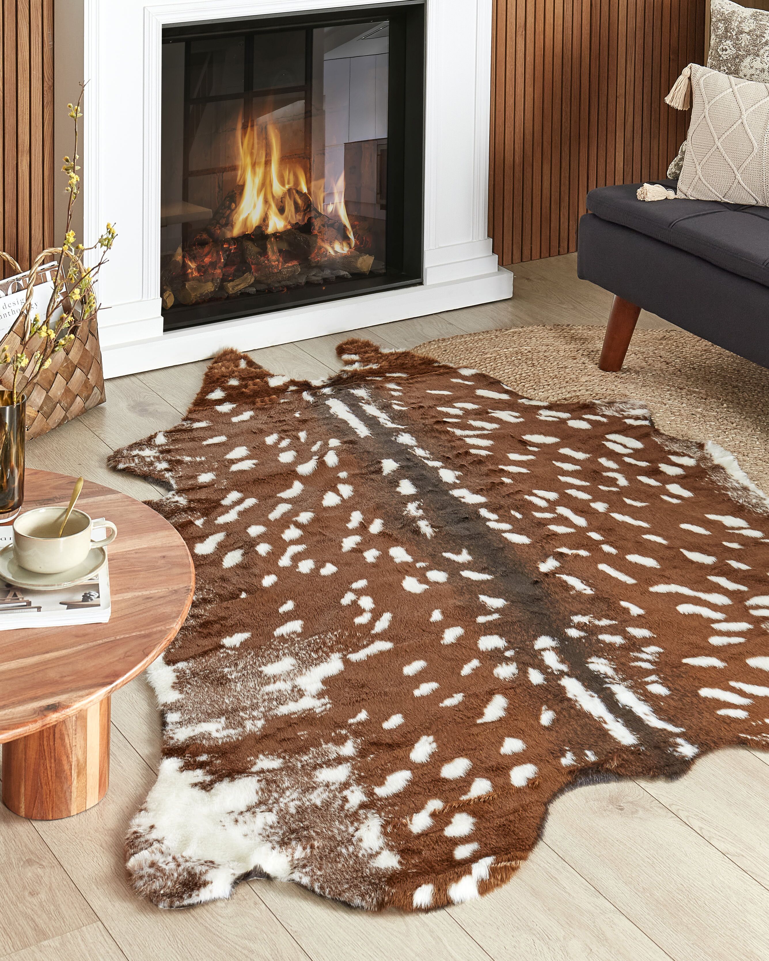 Faux Fur Rug KNOLL Brown 150 x 200 cm