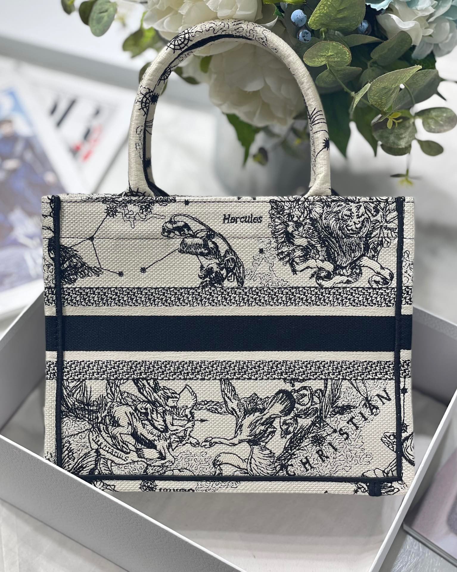 Christian Dior Small Dior Book Tote White, For Women, Women’s Handbags 26.5cm/10.5in CD M1265ZRHZ_M9411:1High-quality replica