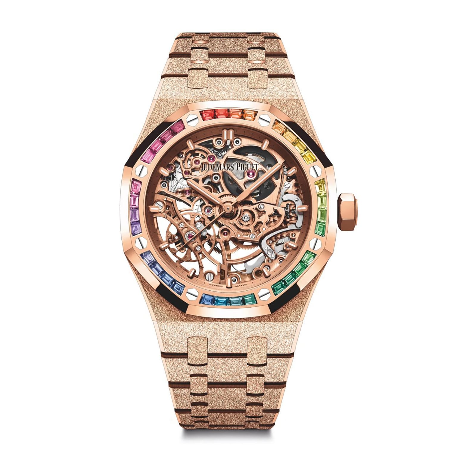 Audemars Piguet Replica Watch Royal Oak Frosted Gold Double Balance Wheel Openworked(1:1 replica) - Top club