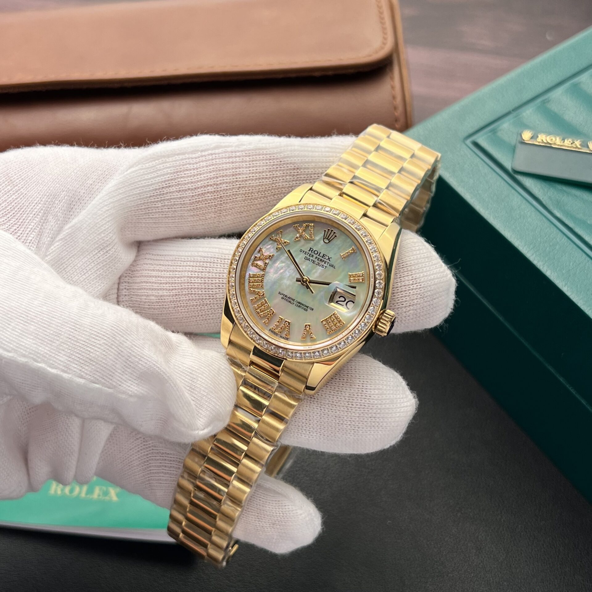 Rolex DateJust Mother Of Pearl Dial Replica Watch With Diamonds 36mm - Elite Watch Atelier