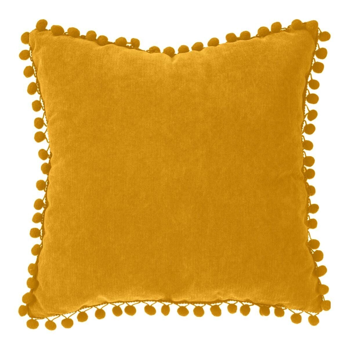 Cushion with tassels Mustard yellow, 40x40 cm