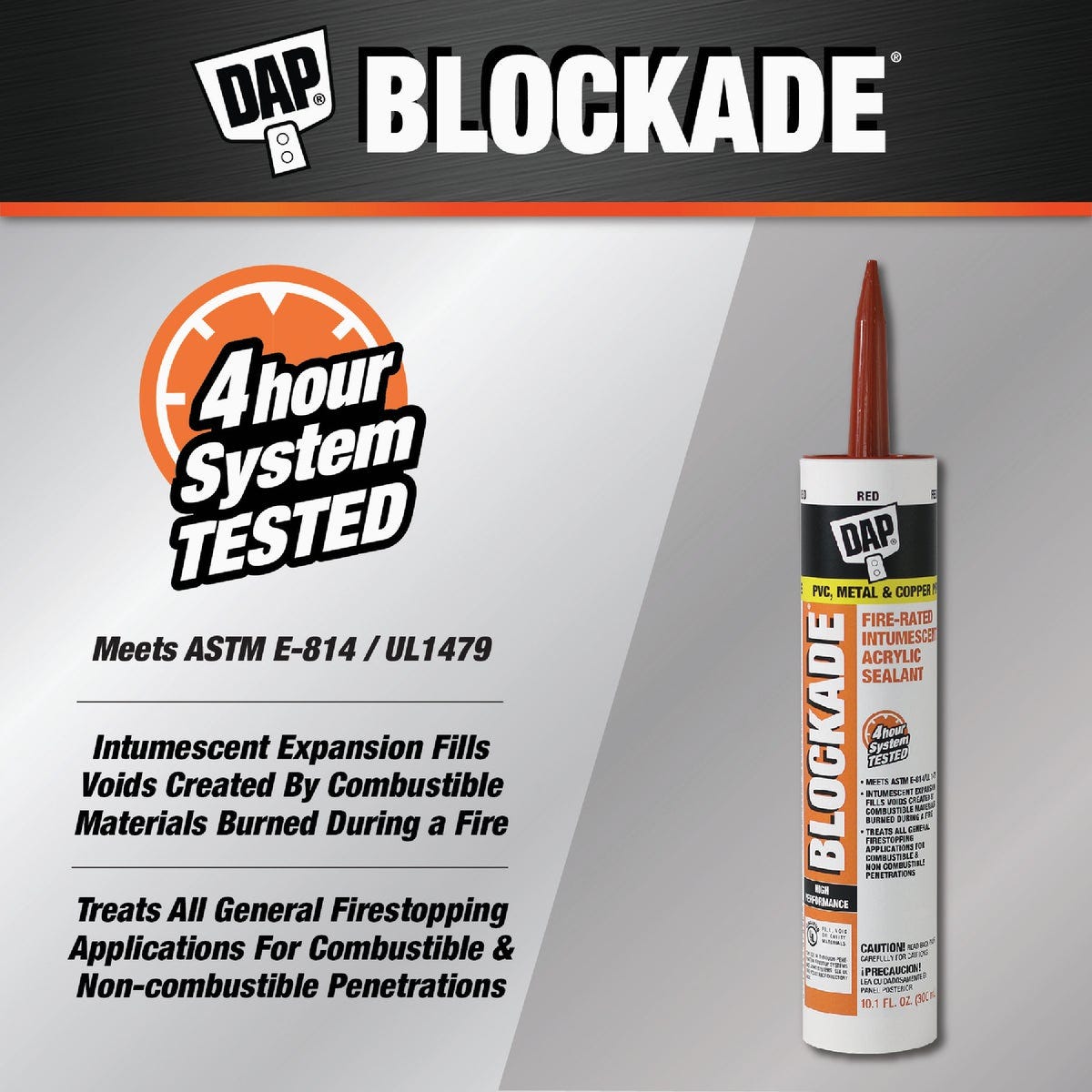Dap Blockade 10.1 Oz. Fire-Rated Intumescent Sealant, Red