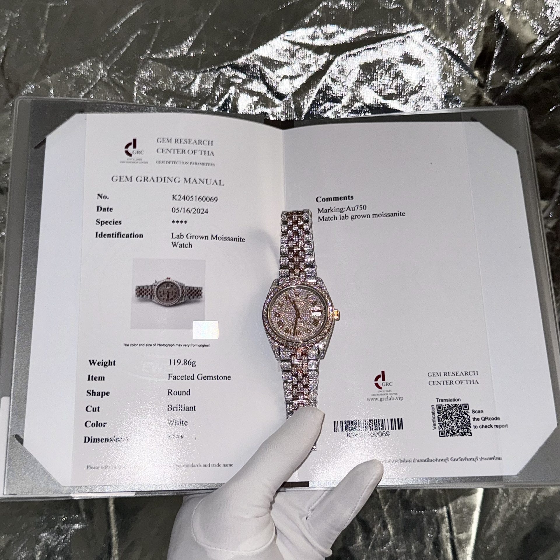Rolex Replica 1:1 Watch DateJust With Full Diamond Moissanite Hong Kong 41mm - Top club
